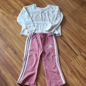 adidas Kids Matching Set in Cream and Pink